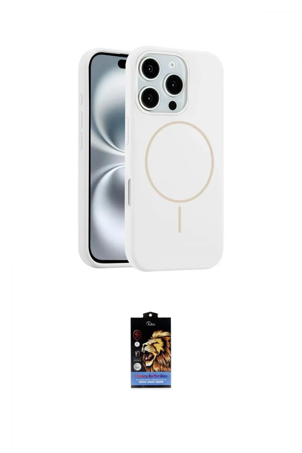 ieg™ iPhone 16 Pro Max Kılıf Yankı Form Serisi - Siyah Buffer Hayalet Cam Ekran Koruyucu