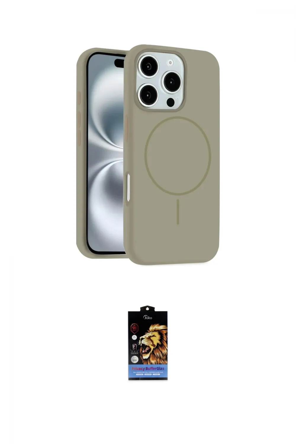 ieg™ iPhone 16 Pro Max Kılıf Yankı Form Serisi - Siyah Buffer Hayalet Cam Ekran Koruyucu
