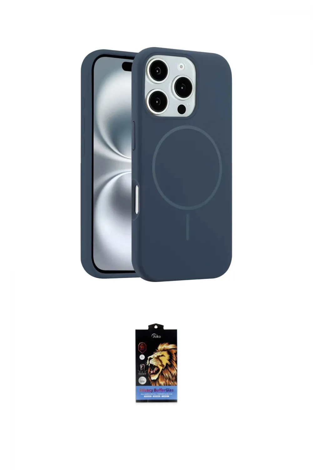 ieg™ iPhone 16 Pro Max Kılıf Yankı Form Serisi - Siyah Buffer Hayalet Cam Ekran Koruyucu