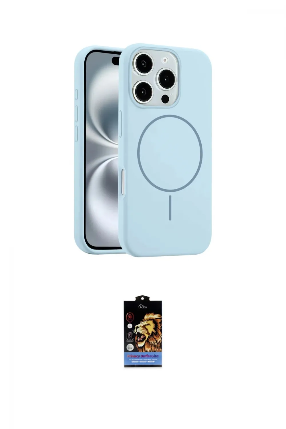 ieg™ iPhone 16 Pro Max Kılıf Yankı Form Serisi - Siyah Buffer Hayalet Cam Ekran Koruyucu