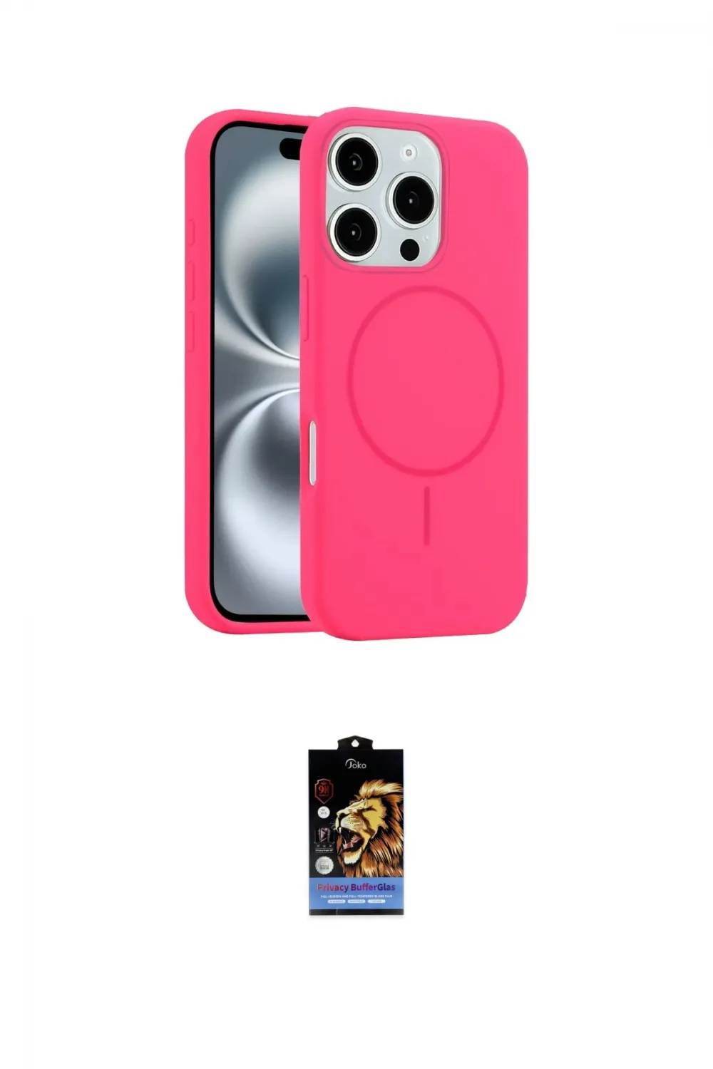 ieg™ iPhone 16 Pro Max Kılıf Yankı Form Serisi - Siyah Buffer Hayalet Cam Ekran Koruyucu