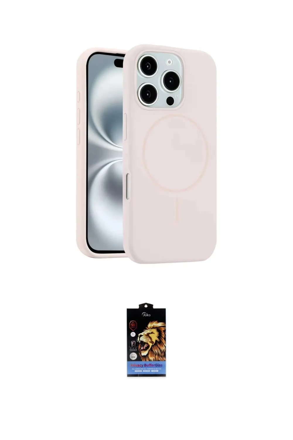 ieg™ iPhone 16 Pro Max Kılıf Yankı Form Serisi - Siyah Buffer Hayalet Cam Ekran Koruyucu