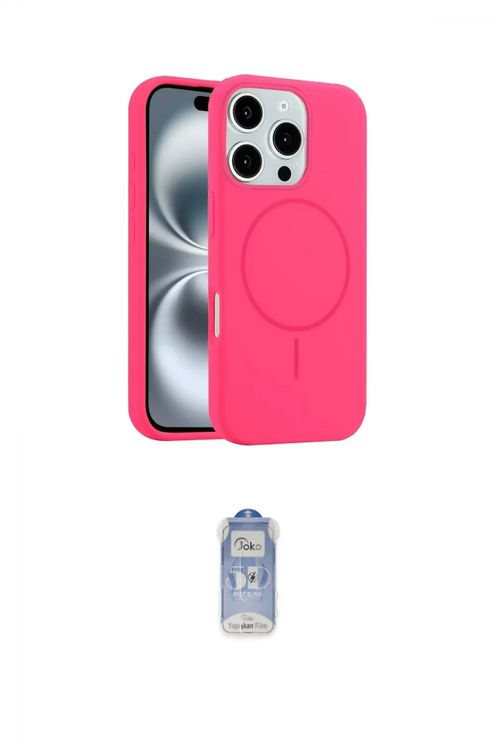 ieg™ iPhone 16 Pro Max Kılıf Yankı Form Serisi - Siyah Joko Magic 5D Cam