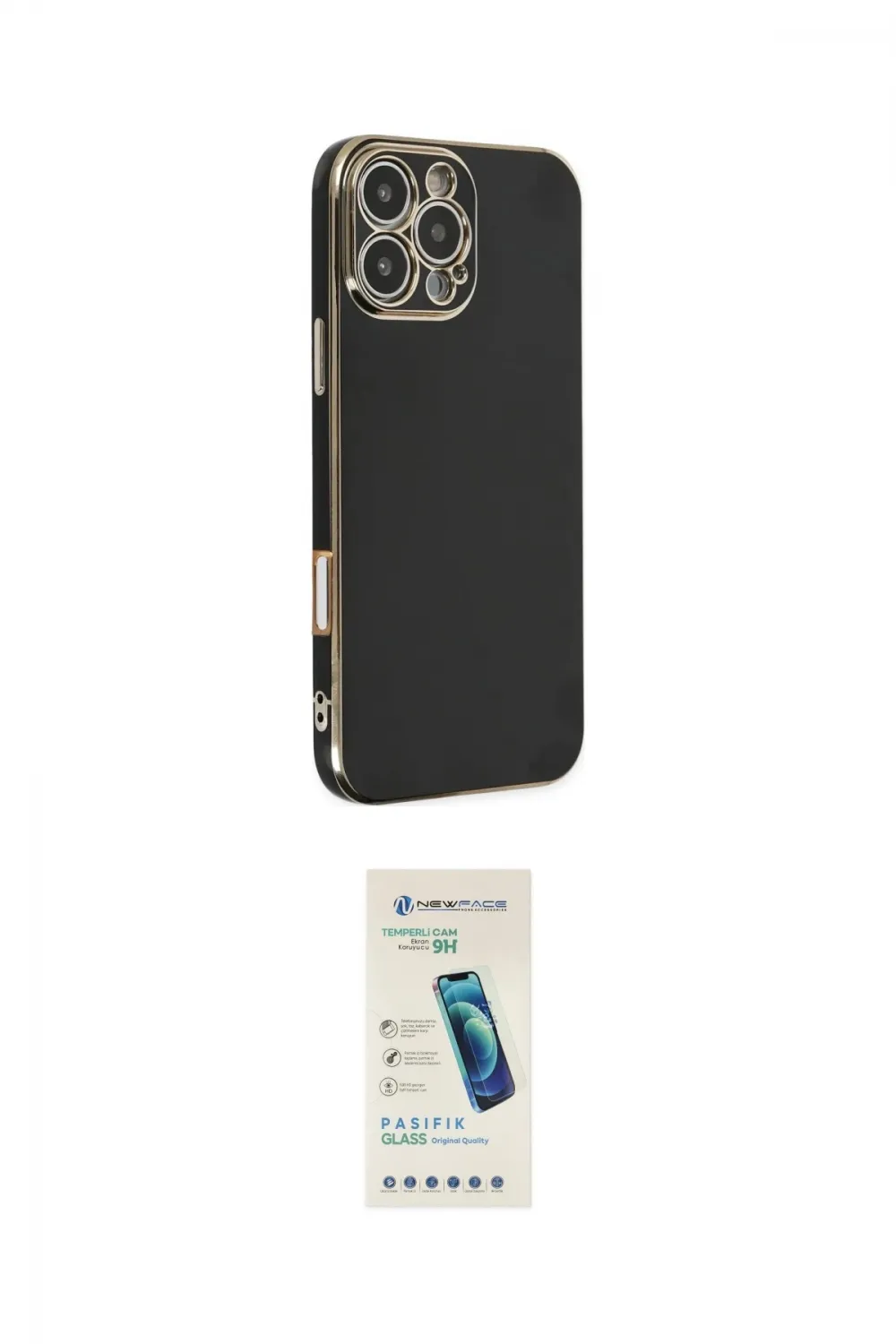 ieg™ iPhone 16 Pro Max Kılıf Yankı Serisi - Şeffaf Pasifik Cam Ekran Koruyucu
