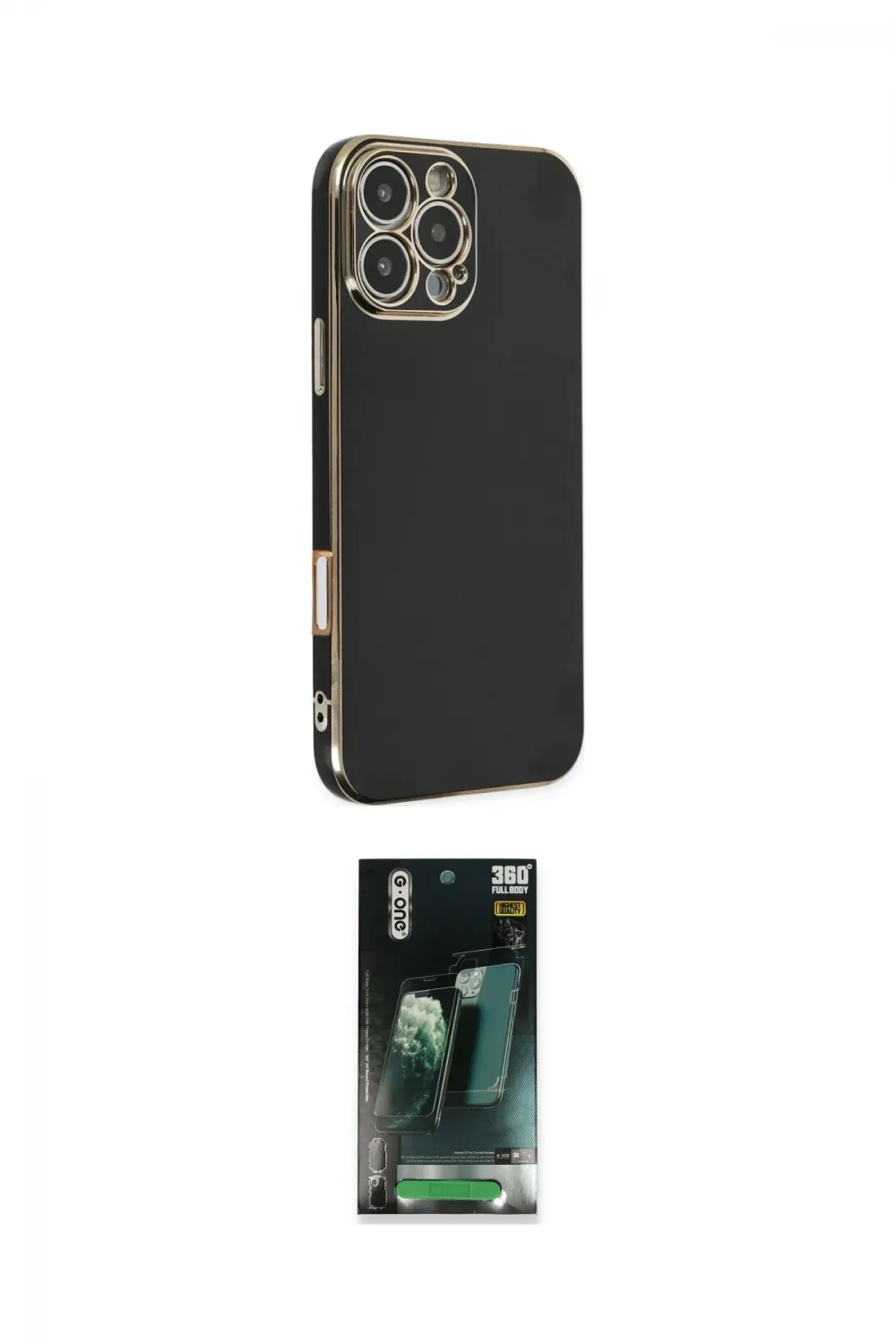 ieg™ iPhone 16 Pro Max Kılıf Yankı Serisi - Siyah 360 Mat Full Body Arka Koruyucu