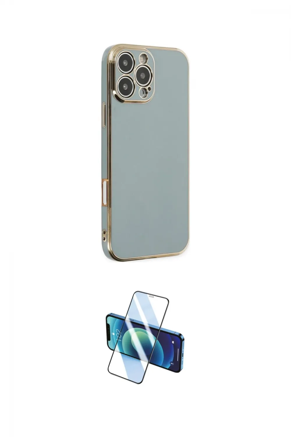 ieg™ iPhone 16 Pro Max Kılıf Yankı Serisi - Siyah 3D Antistatik Cam Ekran Koruyucu