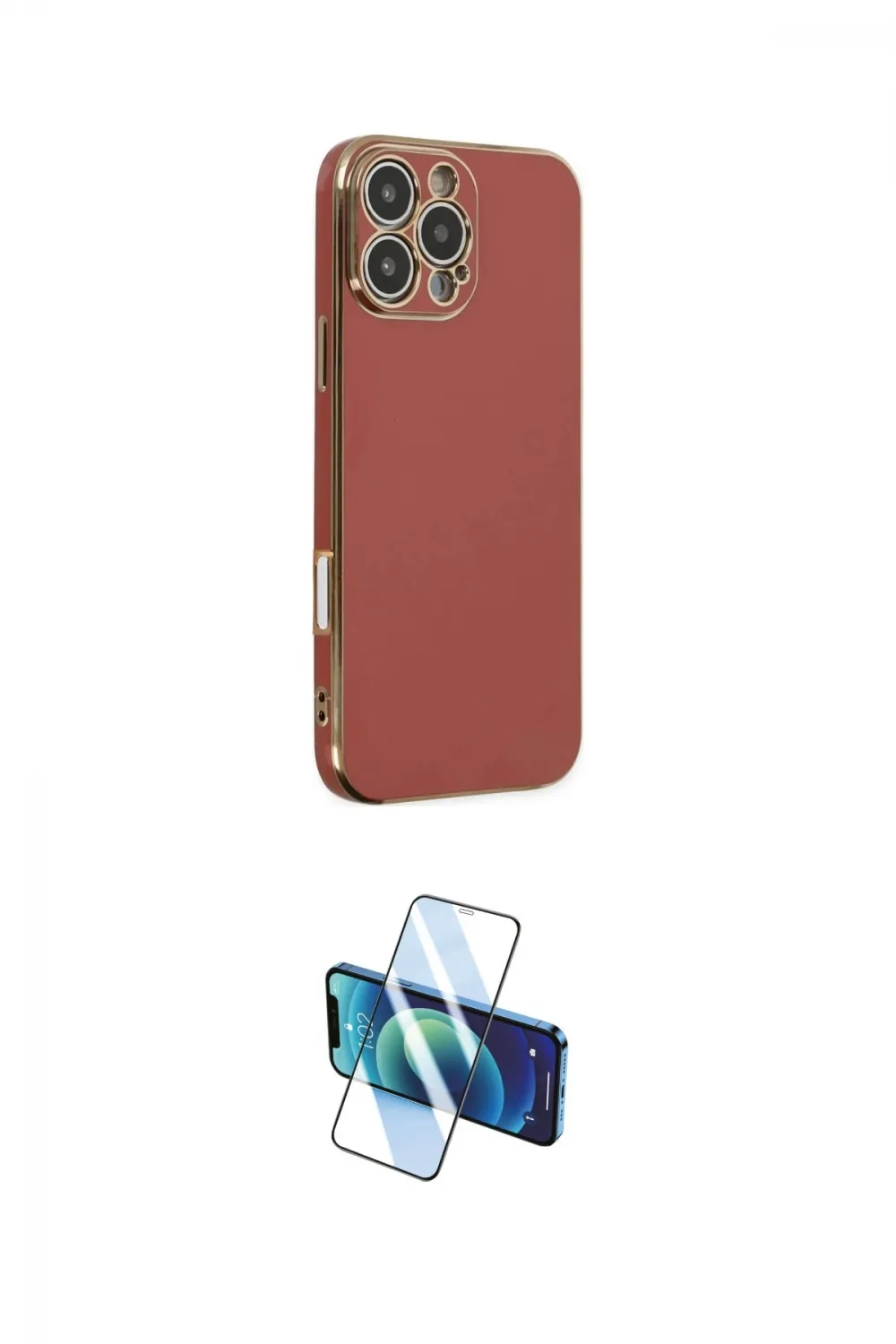 ieg™ iPhone 16 Pro Max Kılıf Yankı Serisi - Siyah 3D Antistatik Cam Ekran Koruyucu