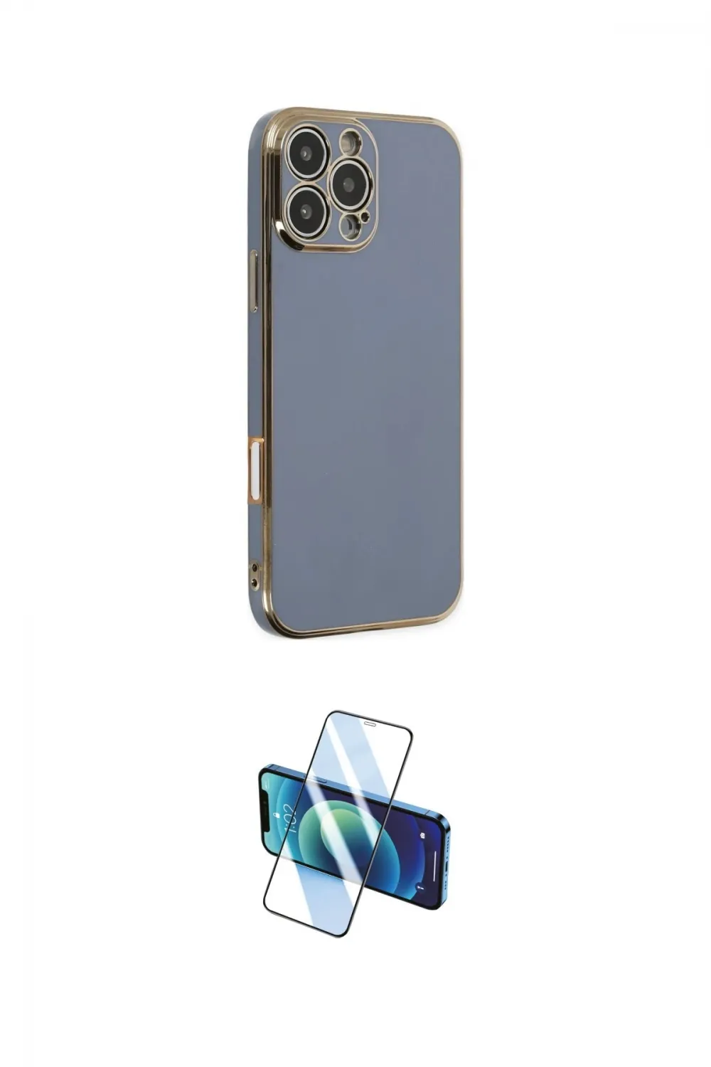 ieg™ iPhone 16 Pro Max Kılıf Yankı Serisi - Siyah 3D Antistatik Cam Ekran Koruyucu