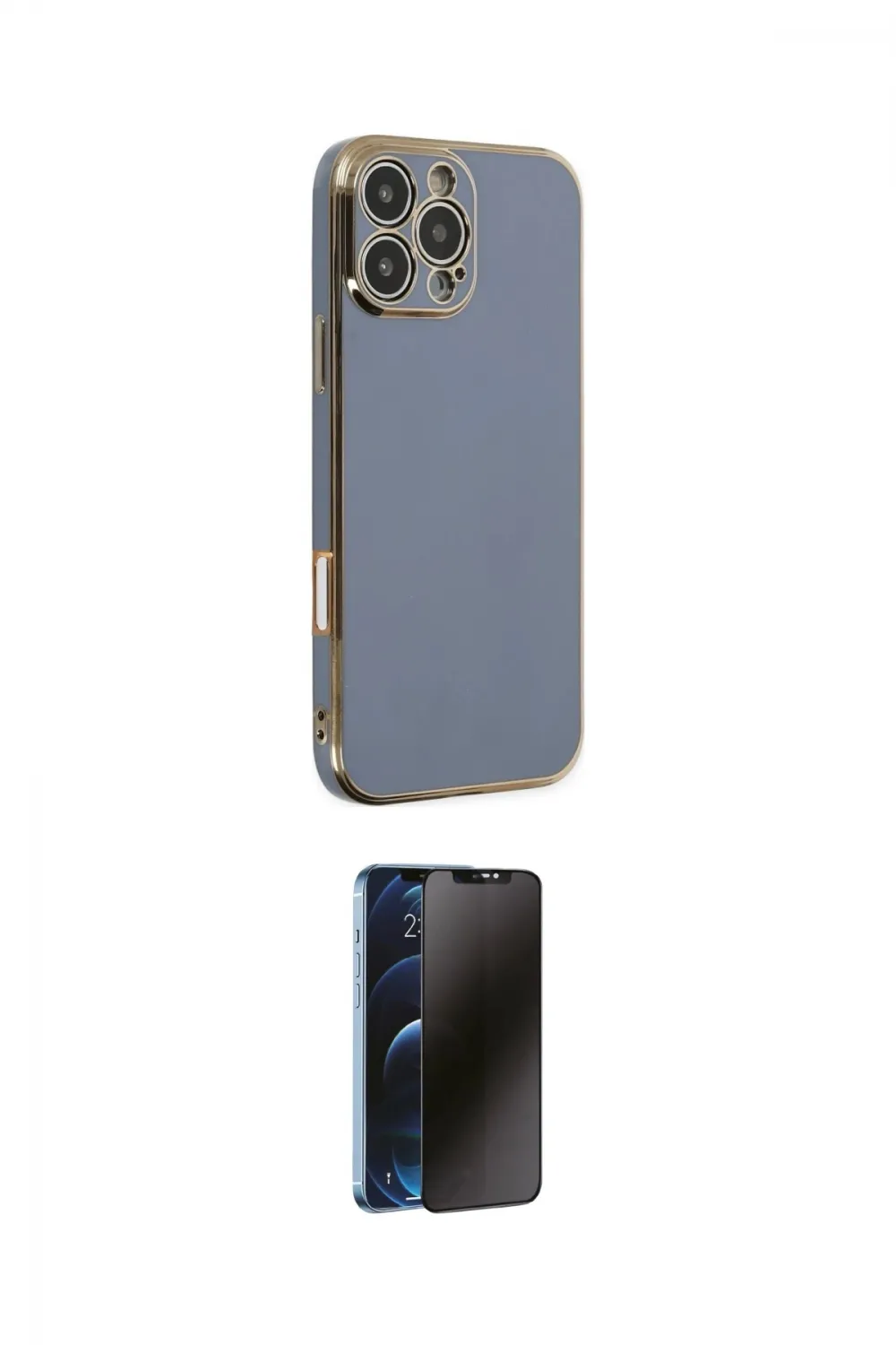 ieg™ iPhone 16 Pro Max Kılıf Yankı Serisi - Siyah 3D Antistatik Hayalet Cam Ekran Koruyucu