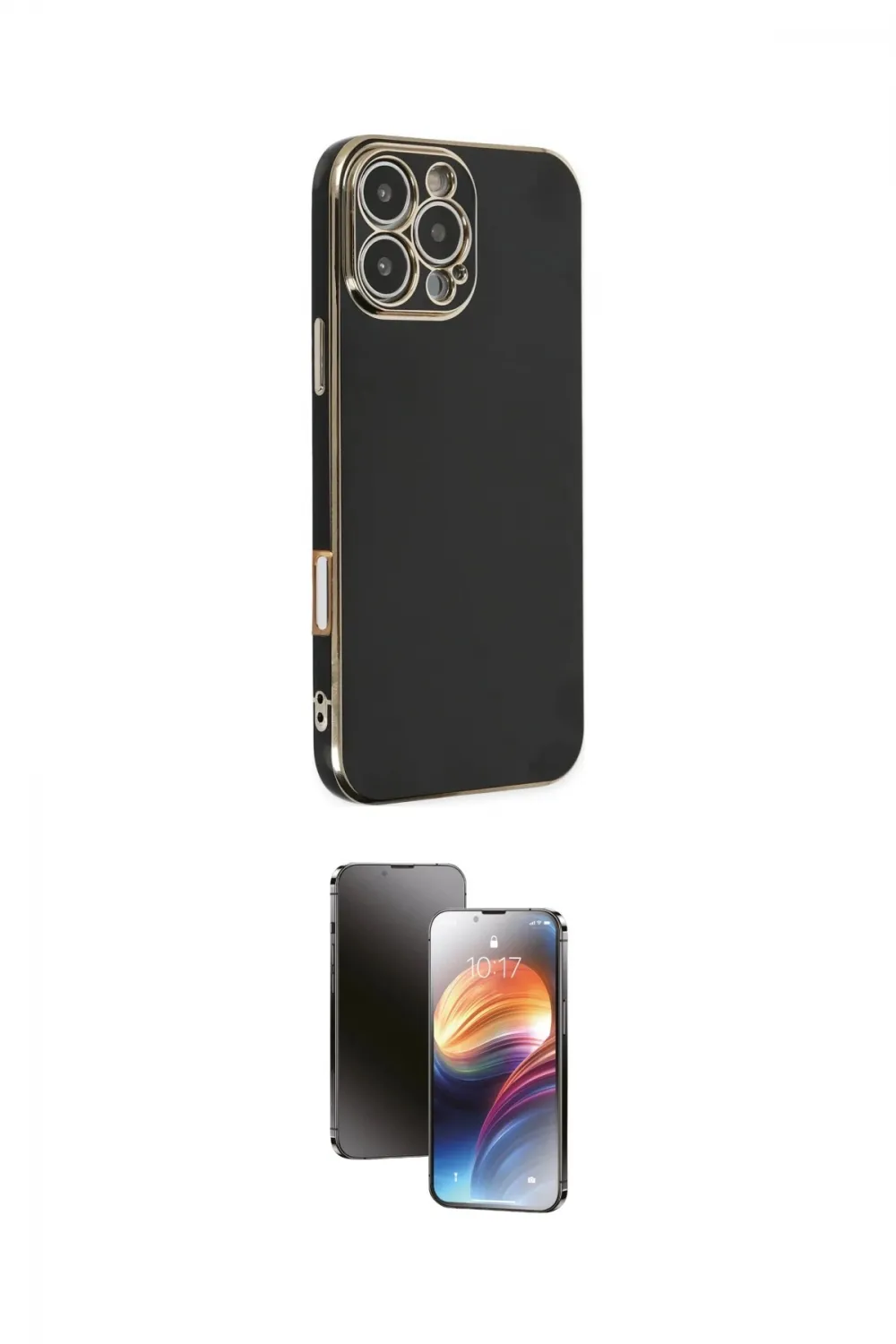 ieg™ iPhone 16 Pro Max Kılıf Yankı Serisi - Siyah 3D Antistatik Mat Seramik Nano Ekran Koruyucu