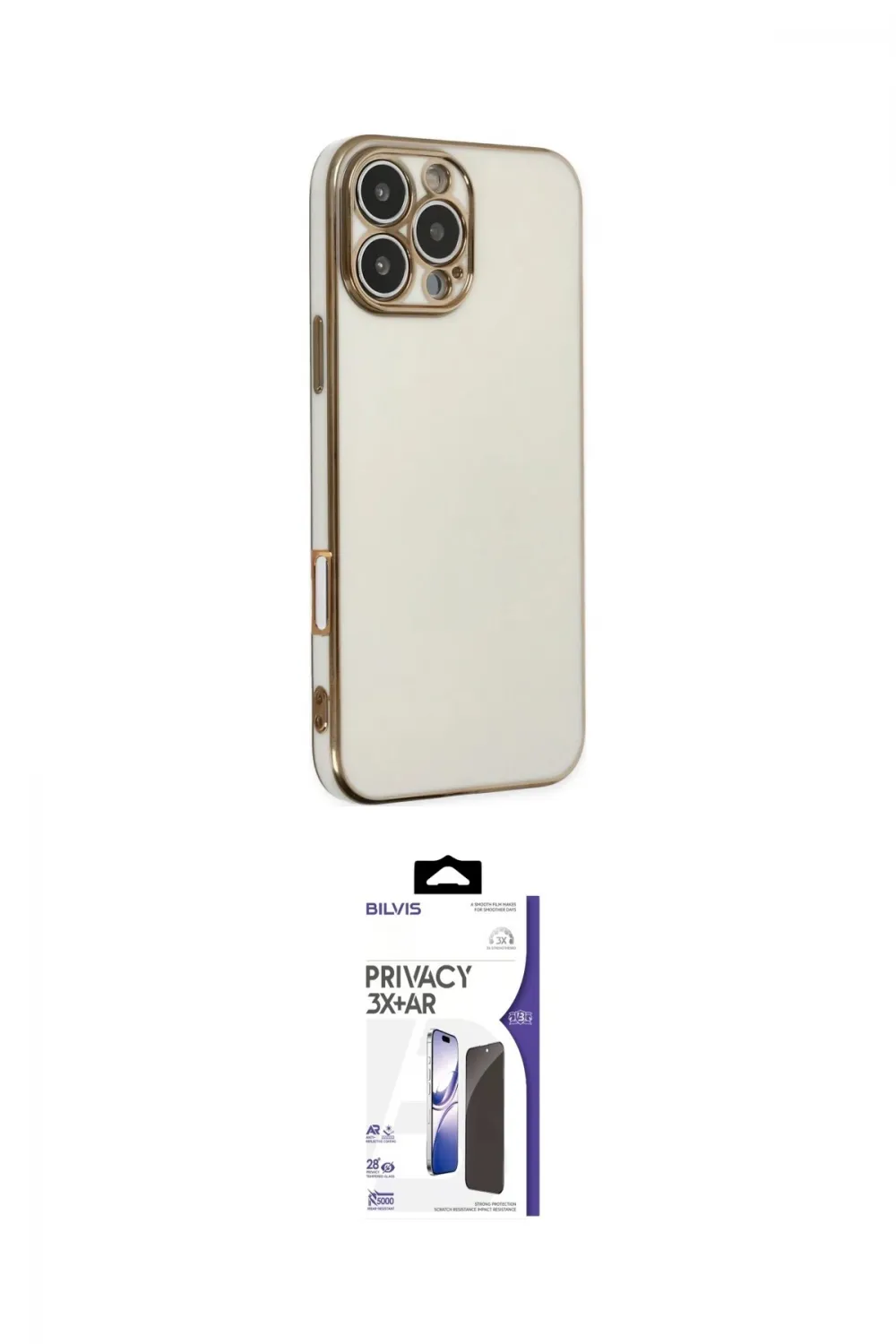 ieg™ iPhone 16 Pro Max Kılıf Yankı Serisi - Siyah Bilvis 3X AR Hayalet Cam Ekran Koruyucu