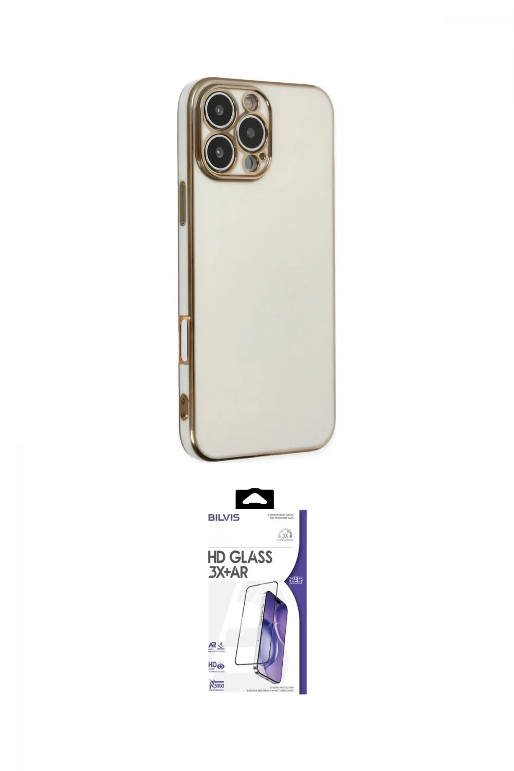 ieg™ iPhone 16 Pro Max Kılıf Yankı Serisi - Siyah Bilvis 3X AR HD Cam Ekran Koruyucu