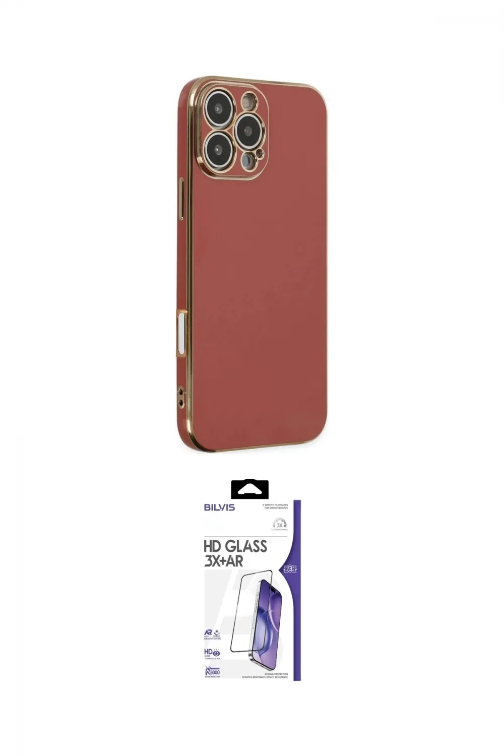 ieg™ iPhone 16 Pro Max Kılıf Yankı Serisi - Siyah Bilvis 3X AR HD Cam Ekran Koruyucu