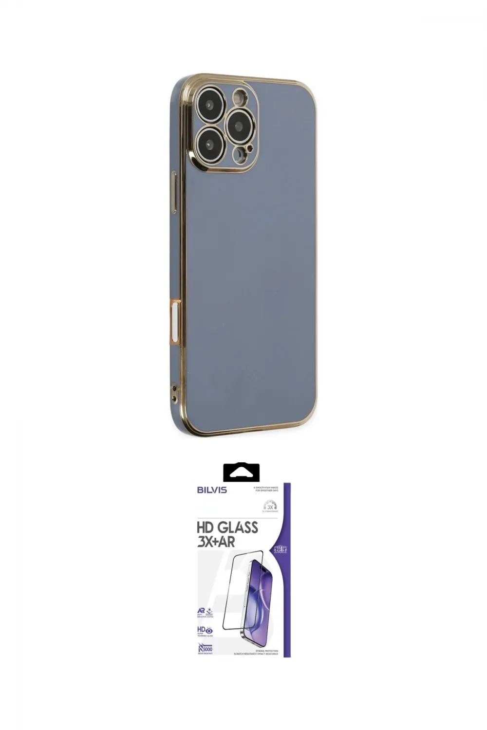 ieg™ iPhone 16 Pro Max Kılıf Yankı Serisi - Siyah Bilvis 3X AR HD Cam Ekran Koruyucu