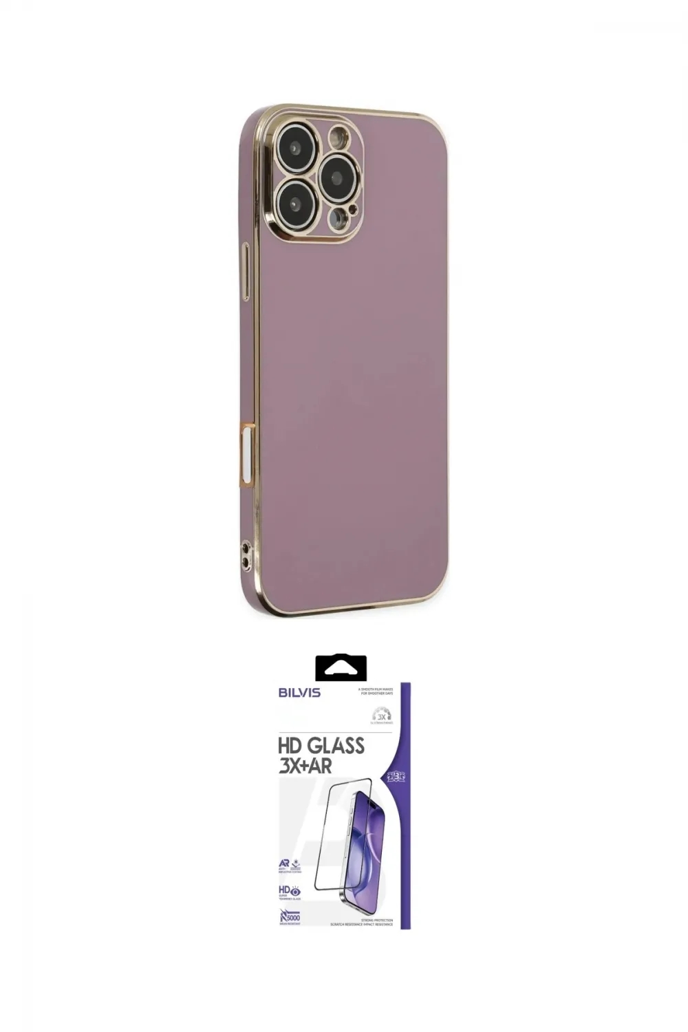 ieg™ iPhone 16 Pro Max Kılıf Yankı Serisi - Siyah Bilvis 3X AR HD Cam Ekran Koruyucu