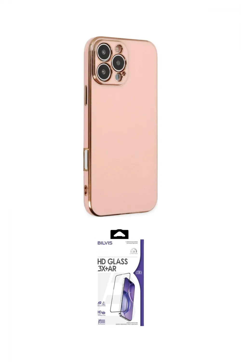 ieg™ iPhone 16 Pro Max Kılıf Yankı Serisi - Siyah Bilvis 3X AR HD Cam Ekran Koruyucu