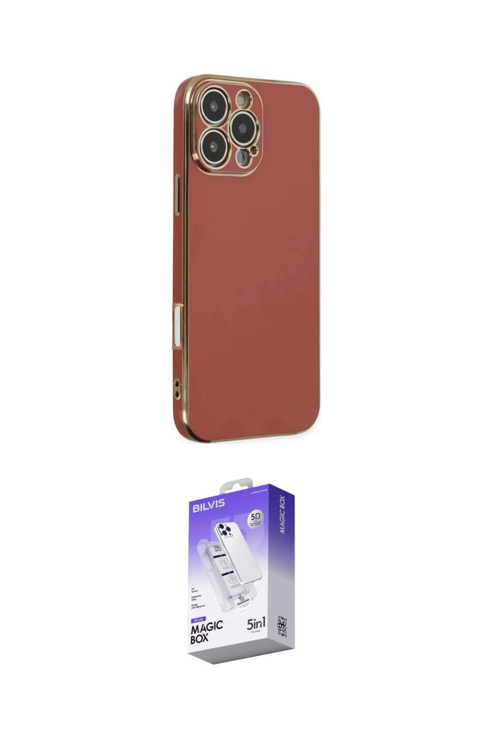ieg™ iPhone 16 Pro Max Kılıf Yankı Serisi - Siyah Bilvis 5in1 3D Magic Cam Ekran Koruyucu