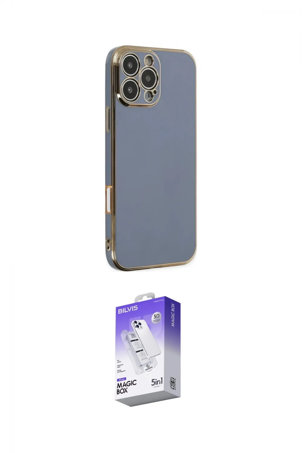 ieg™ iPhone 16 Pro Max Kılıf Yankı Serisi - Siyah Bilvis 5in1 3D Magic Cam Ekran Koruyucu