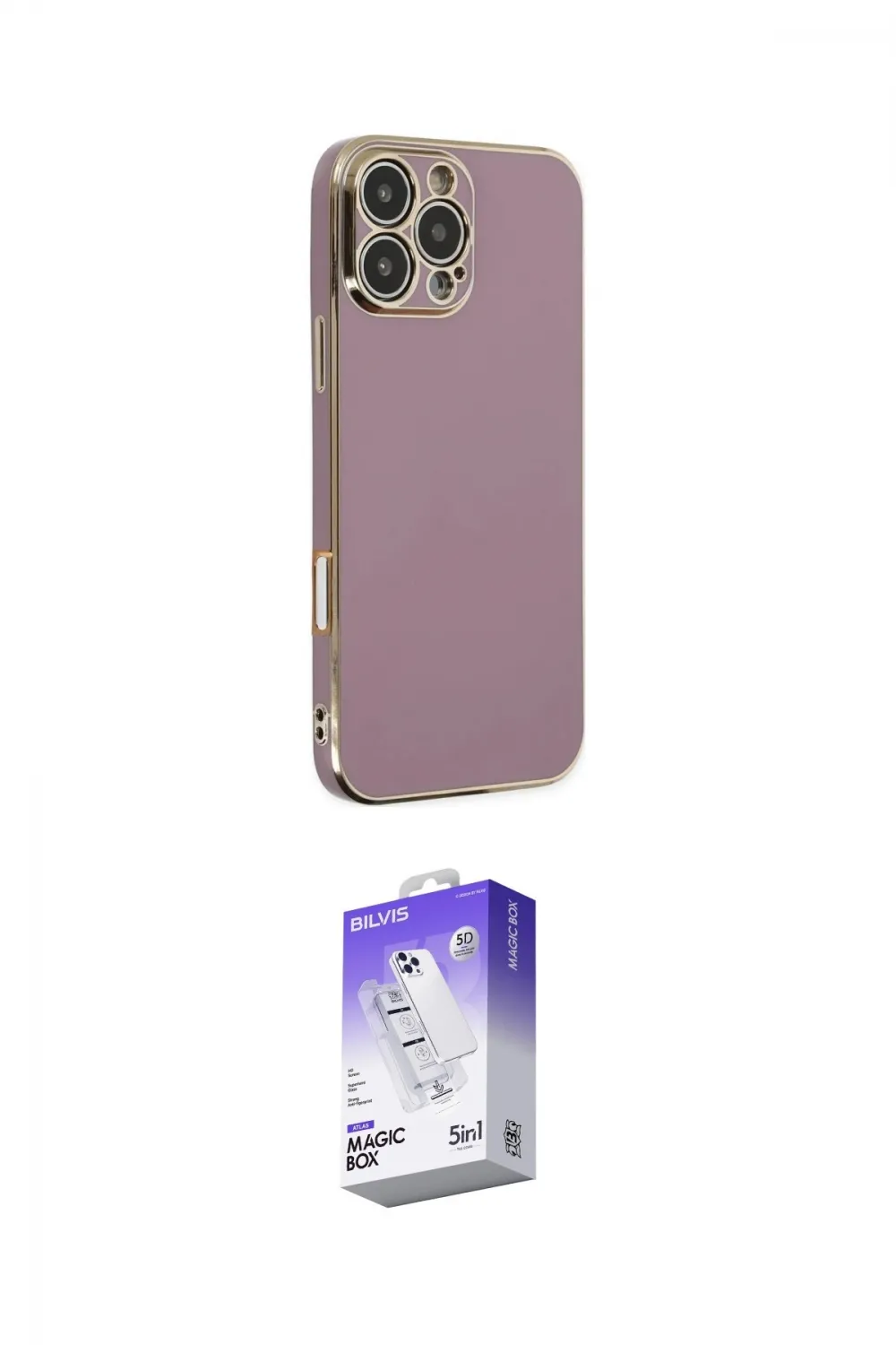 ieg™ iPhone 16 Pro Max Kılıf Yankı Serisi - Siyah Bilvis 5in1 3D Magic Cam Ekran Koruyucu