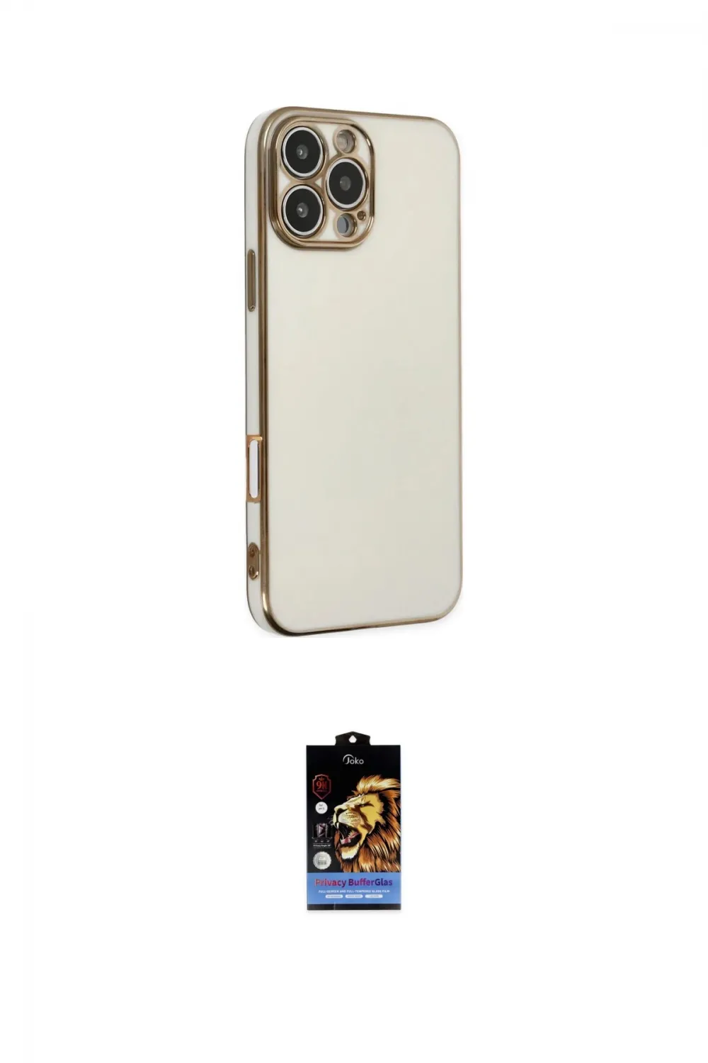 ieg™ iPhone 16 Pro Max Kılıf Yankı Serisi - Siyah Buffer Hayalet Cam Ekran Koruyucu