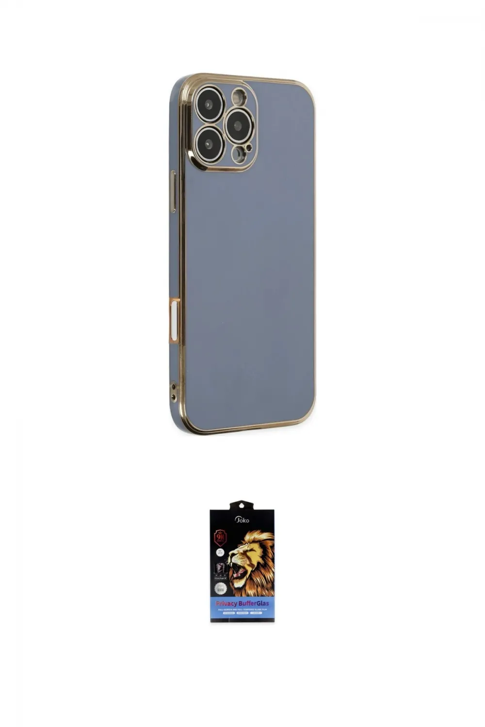 ieg™ iPhone 16 Pro Max Kılıf Yankı Serisi - Siyah Buffer Hayalet Cam Ekran Koruyucu