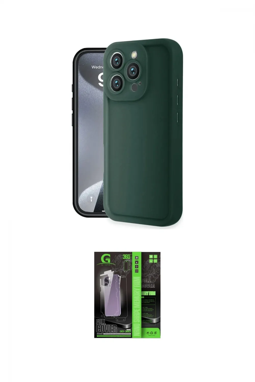 ieg™ iPhone 16 Pro Max Kılıf Yankı Yansıma Özel Seri - Şeffaf 360 Full Body Arka Koruyucu