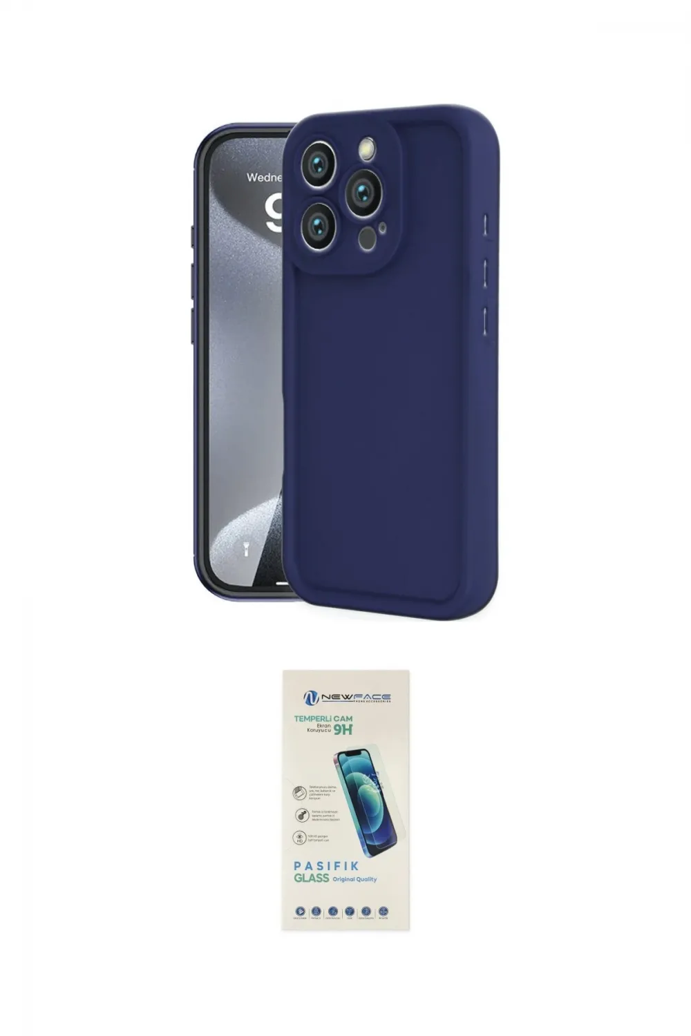 ieg™ iPhone 16 Pro Max Kılıf Yankı Yansıma Özel Seri - Şeffaf Pasifik Cam Ekran Koruyucu