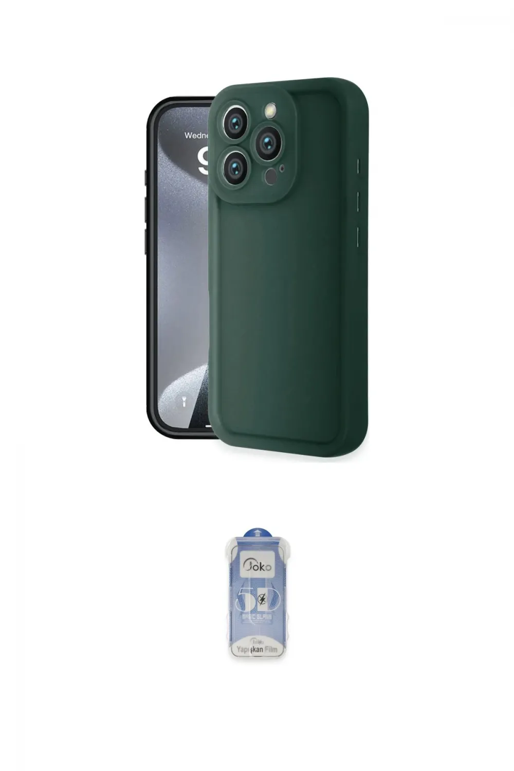 ieg™ iPhone 16 Pro Max Kılıf Yankı Yansıma Özel Seri - Siyah Joko Magic 5D Cam