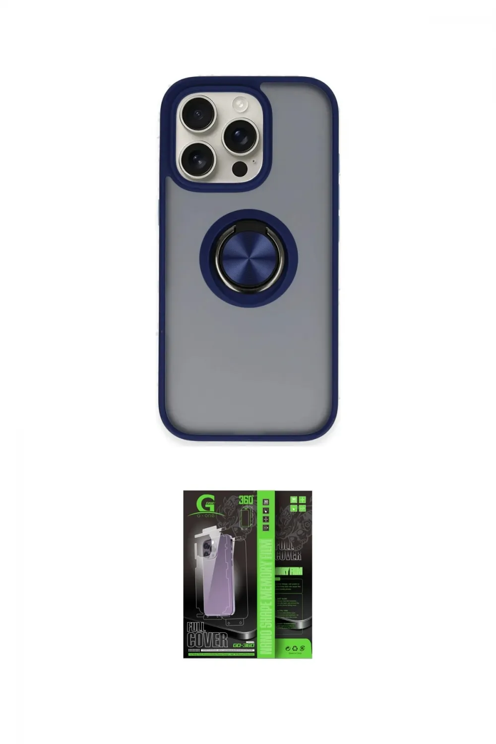 ieg™ iPhone 16 Pro Max Kılıf Yörünge Çizgi - Şeffaf 360 Full Body Arka Koruyucu