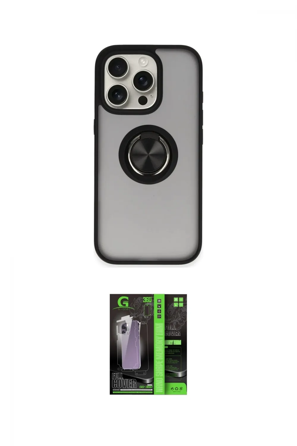 ieg™ iPhone 16 Pro Max Kılıf Yörünge Çizgi - Şeffaf 360 Full Body Arka Koruyucu