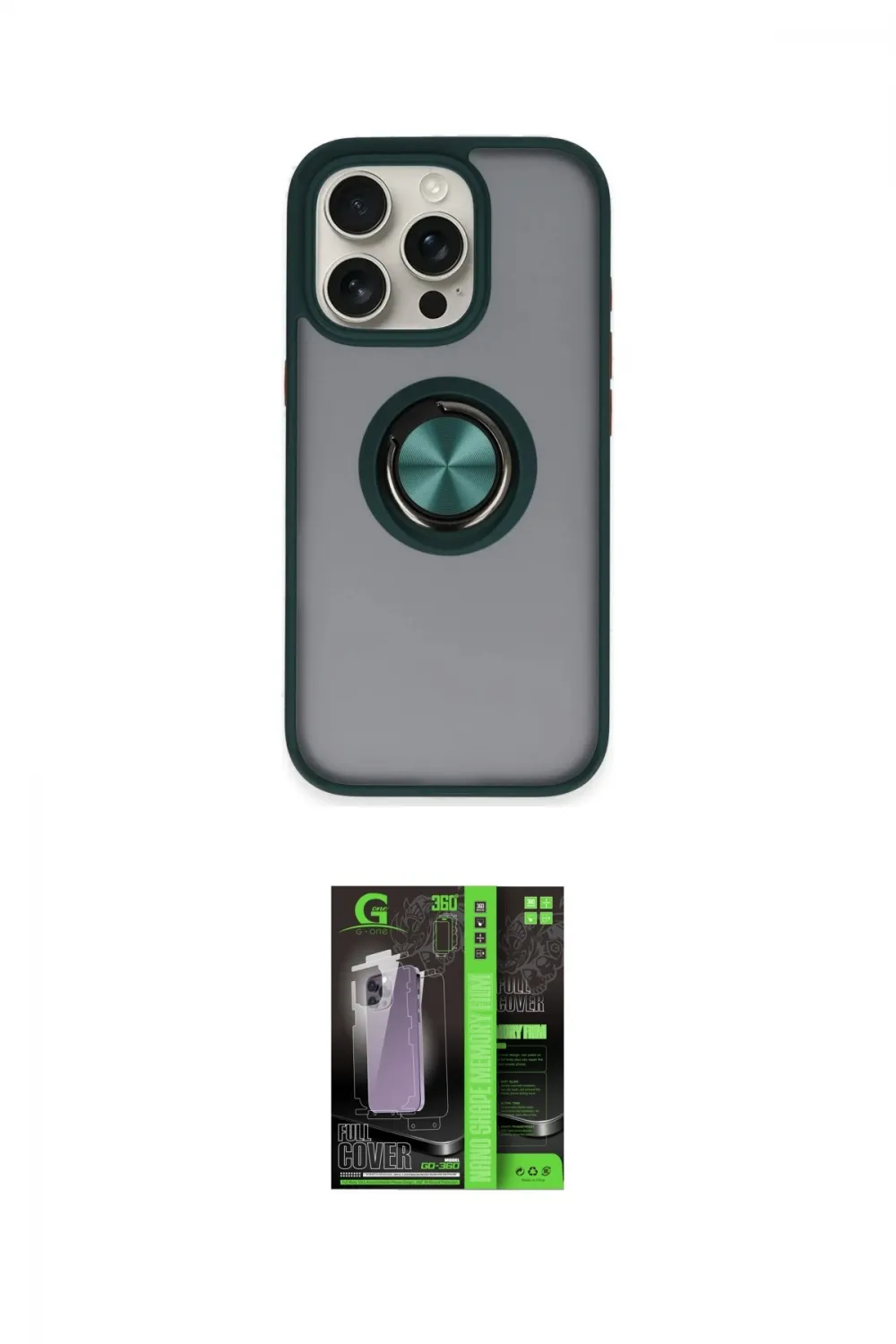 ieg™ iPhone 16 Pro Max Kılıf Yörünge Çizgi - Şeffaf 360 Full Body Arka Koruyucu