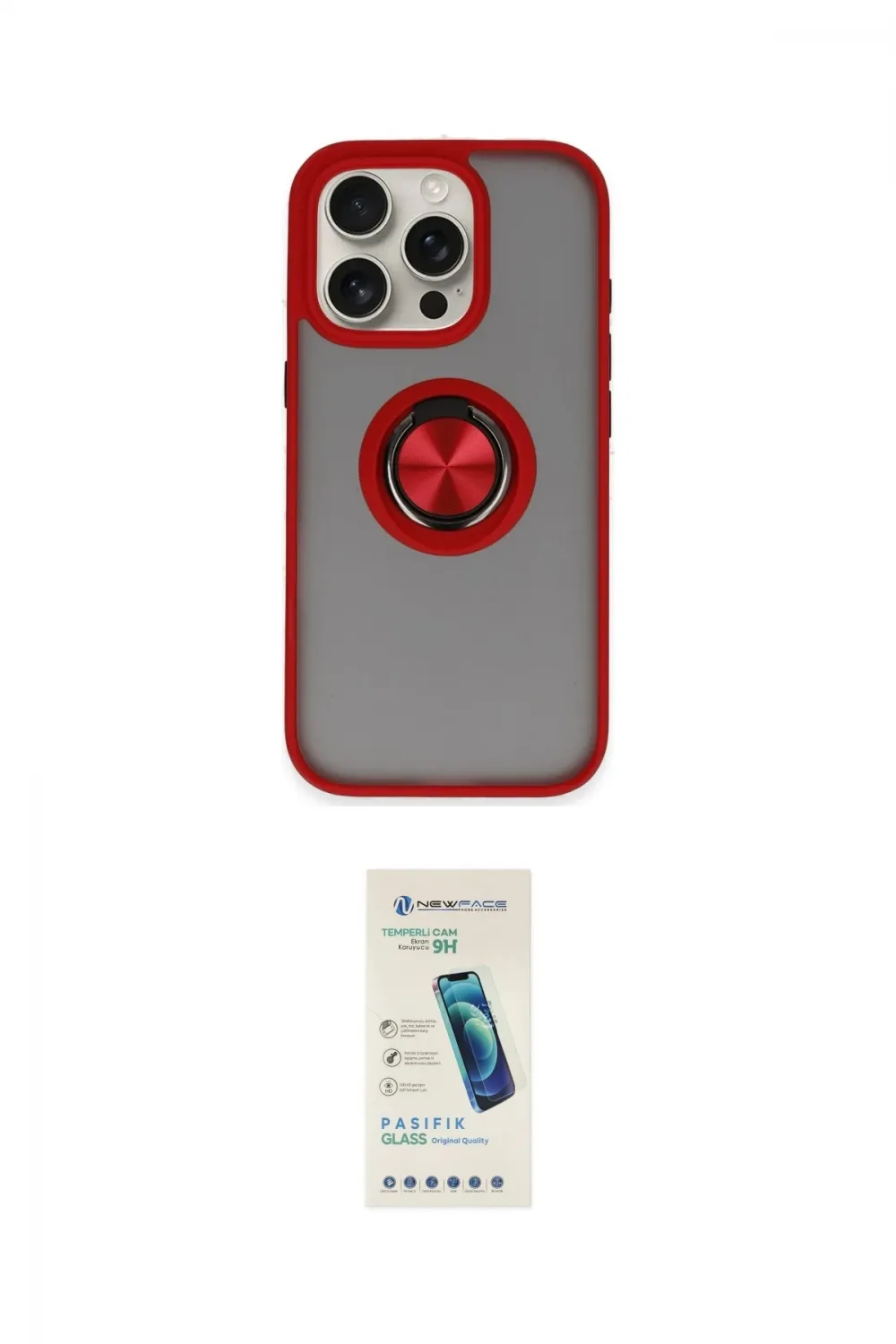 ieg™ iPhone 16 Pro Max Kılıf Yörünge Çizgi - Şeffaf Pasifik Cam Ekran Koruyucu