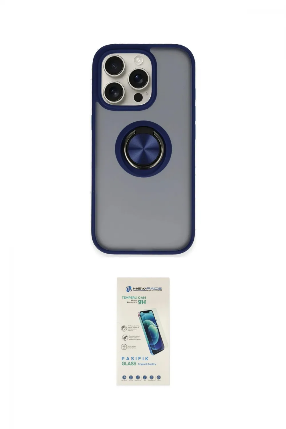 ieg™ iPhone 16 Pro Max Kılıf Yörünge Çizgi - Şeffaf Pasifik Cam Ekran Koruyucu