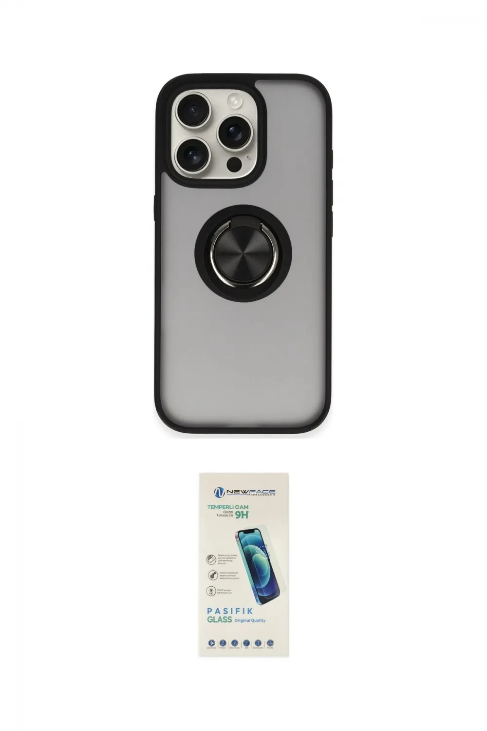 ieg™ iPhone 16 Pro Max Kılıf Yörünge Çizgi - Şeffaf Pasifik Cam Ekran Koruyucu