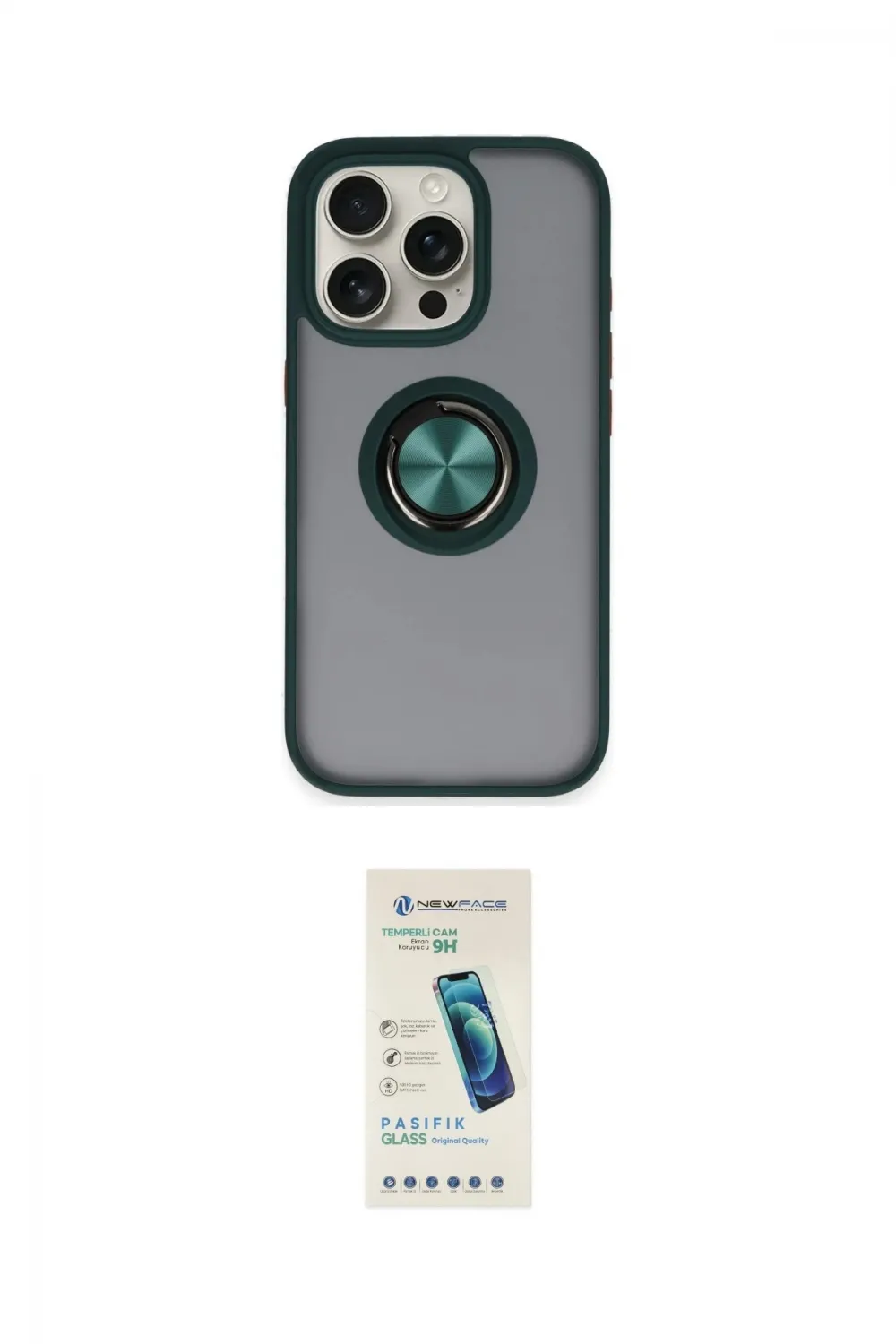ieg™ iPhone 16 Pro Max Kılıf Yörünge Çizgi - Şeffaf Pasifik Cam Ekran Koruyucu