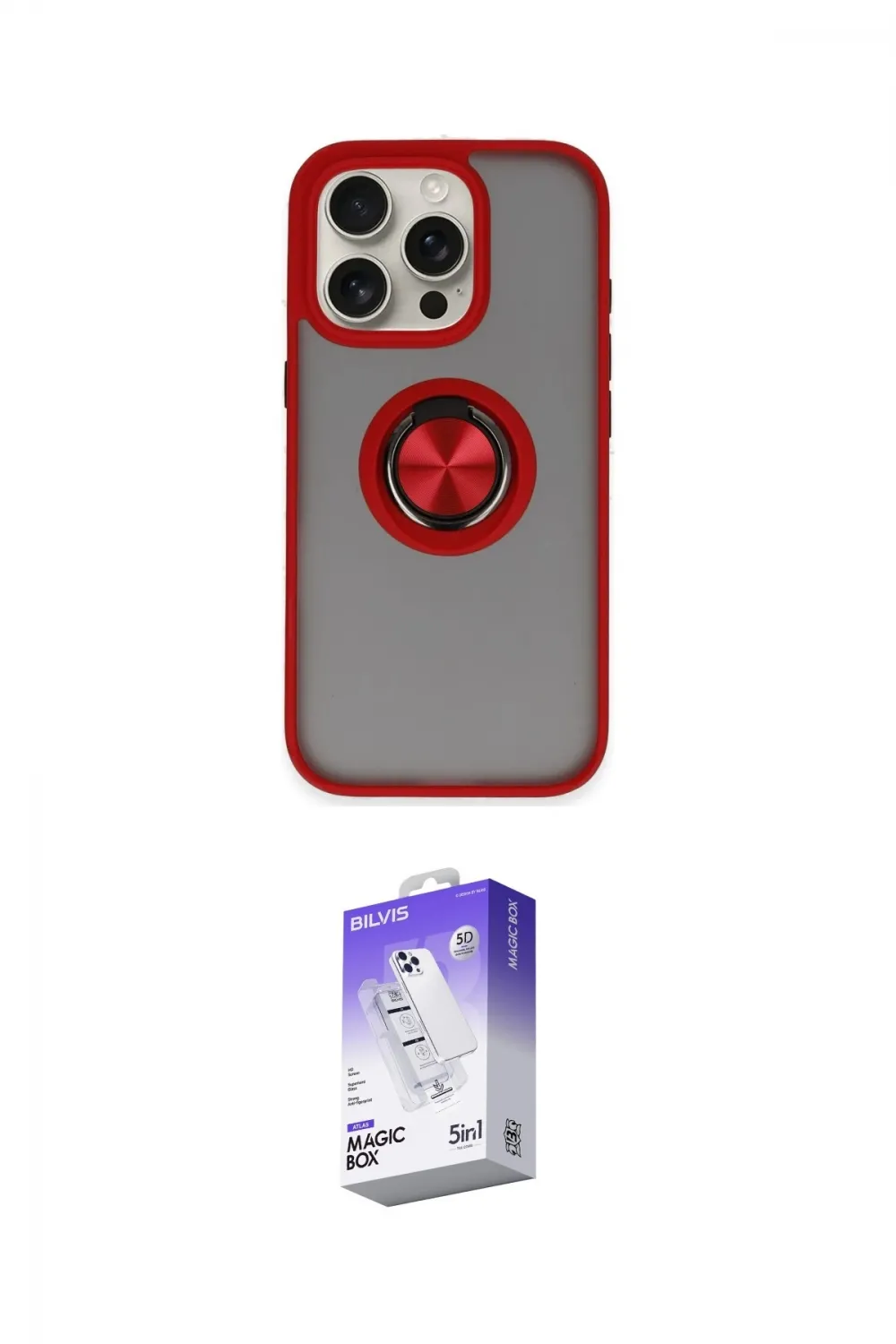 ieg™ iPhone 16 Pro Max Kılıf Yörünge Çizgi - Siyah Bilvis 5in1 3D Magic Cam Ekran Koruyucu