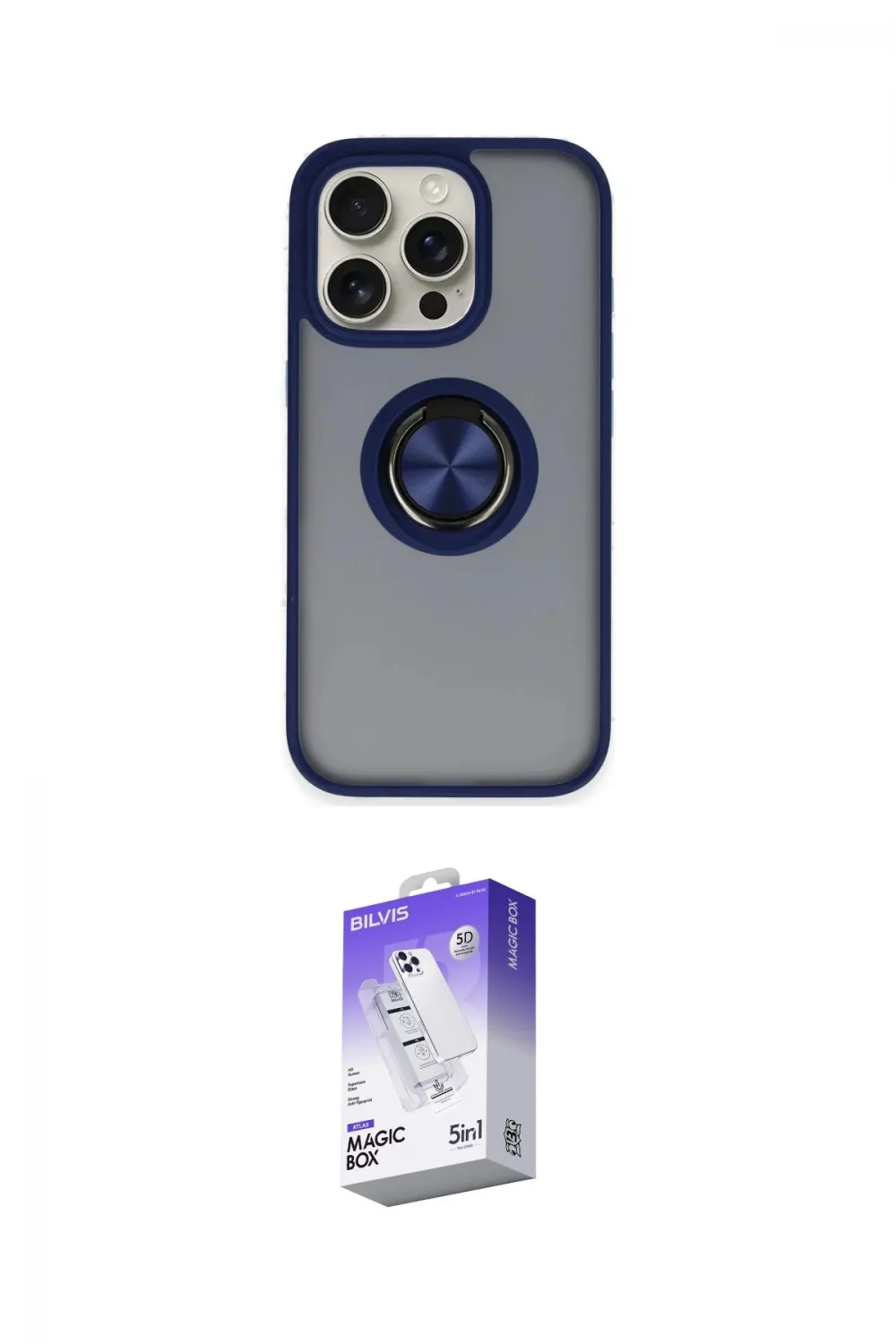 ieg™ iPhone 16 Pro Max Kılıf Yörünge Çizgi - Siyah Bilvis 5in1 3D Magic Cam Ekran Koruyucu