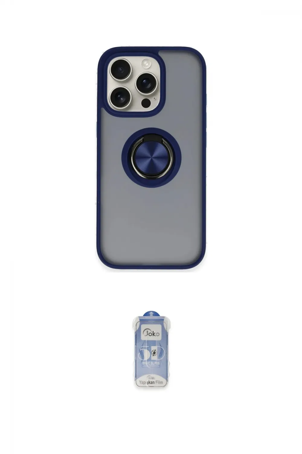 ieg™ iPhone 16 Pro Max Kılıf Yörünge Çizgi - Siyah Joko Magic 5D Cam
