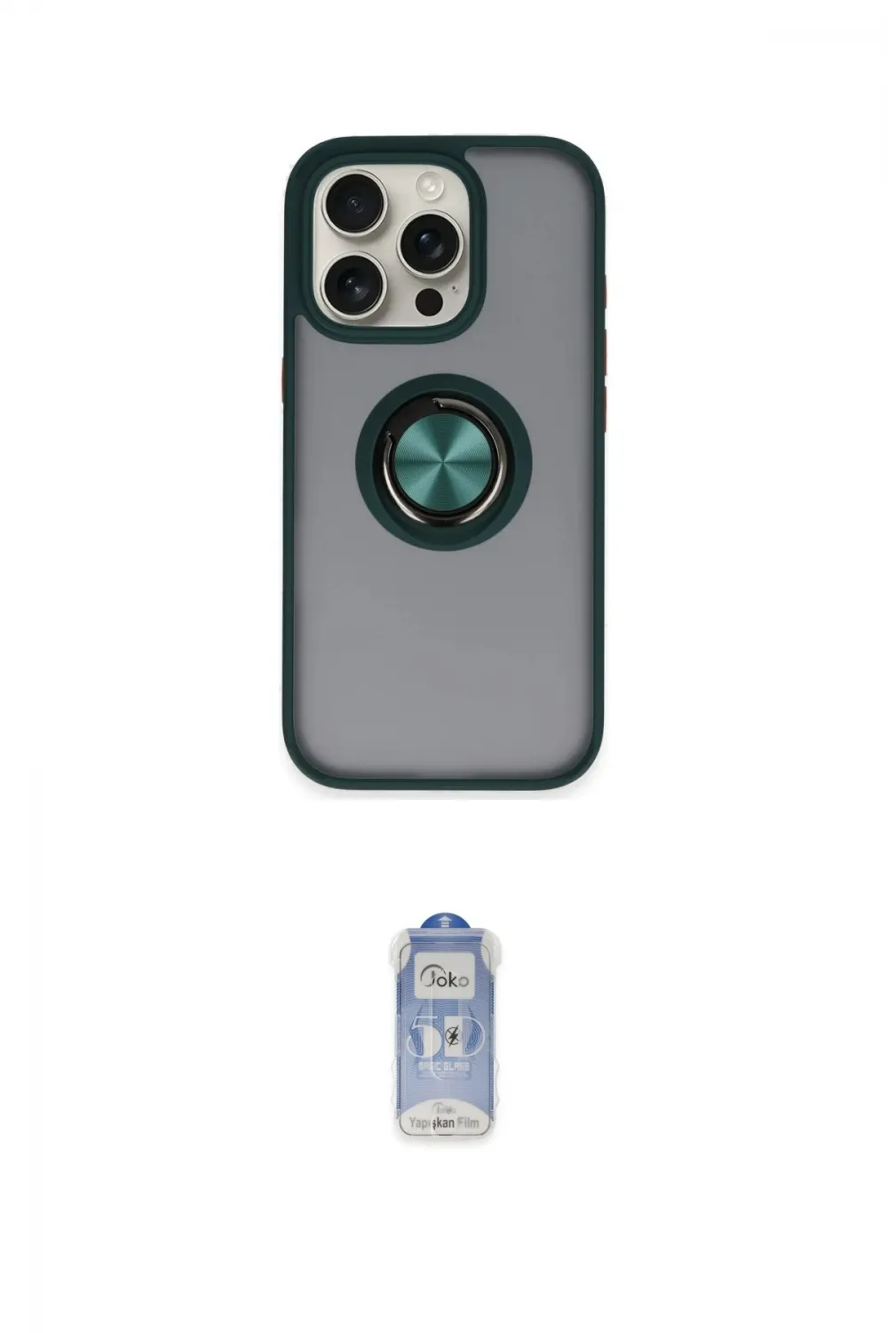 ieg™ iPhone 16 Pro Max Kılıf Yörünge Çizgi - Siyah Joko Magic 5D Cam