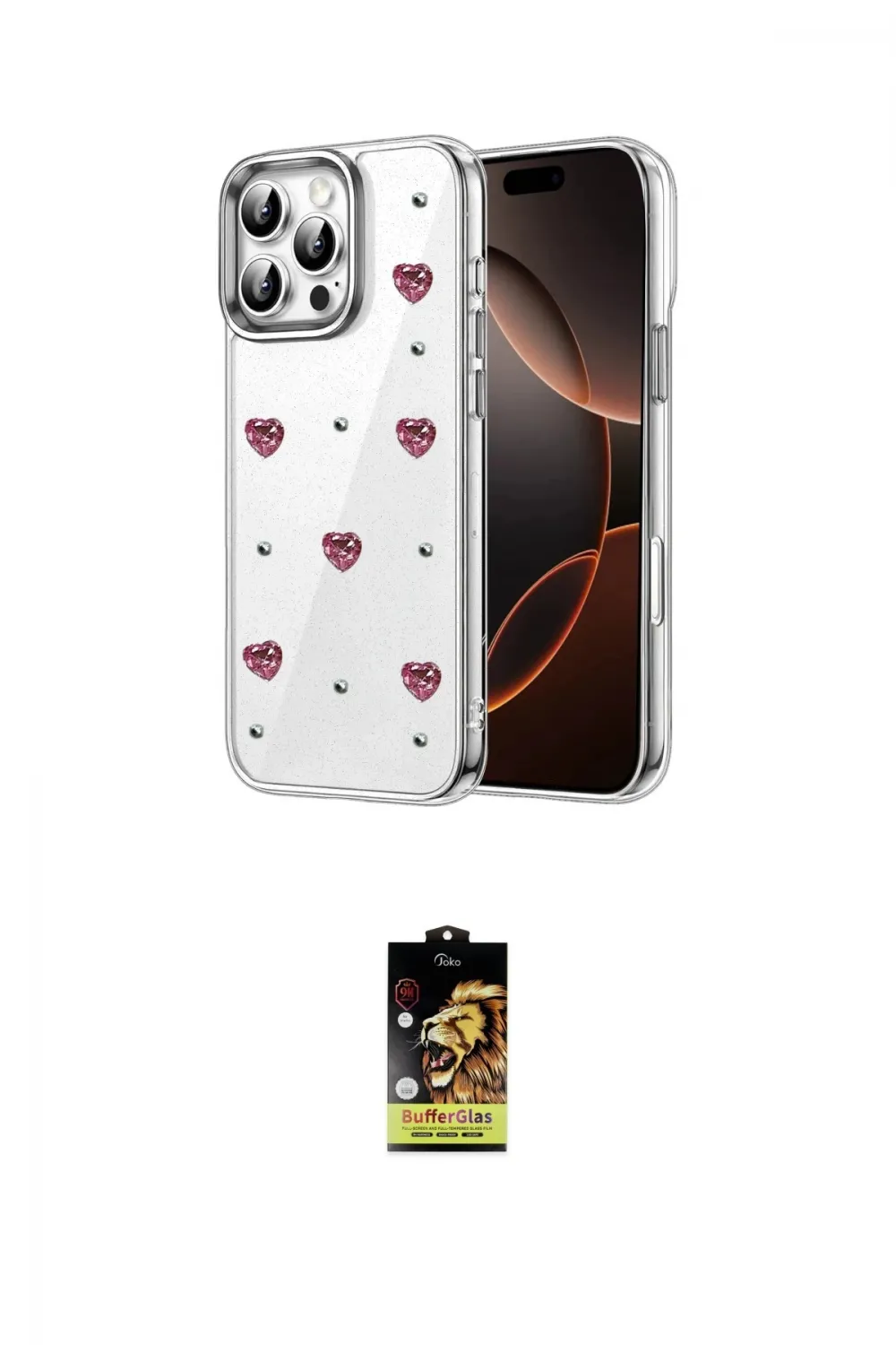 ieg™ iPhone 16 Pro Max Kılıf Yörünge Form - Siyah Buffer Cam Ekran Koruyucu