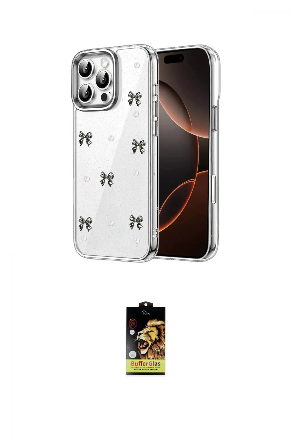 ieg™ iPhone 16 Pro Max Kılıf Yörünge Form - Siyah Buffer Cam Ekran Koruyucu