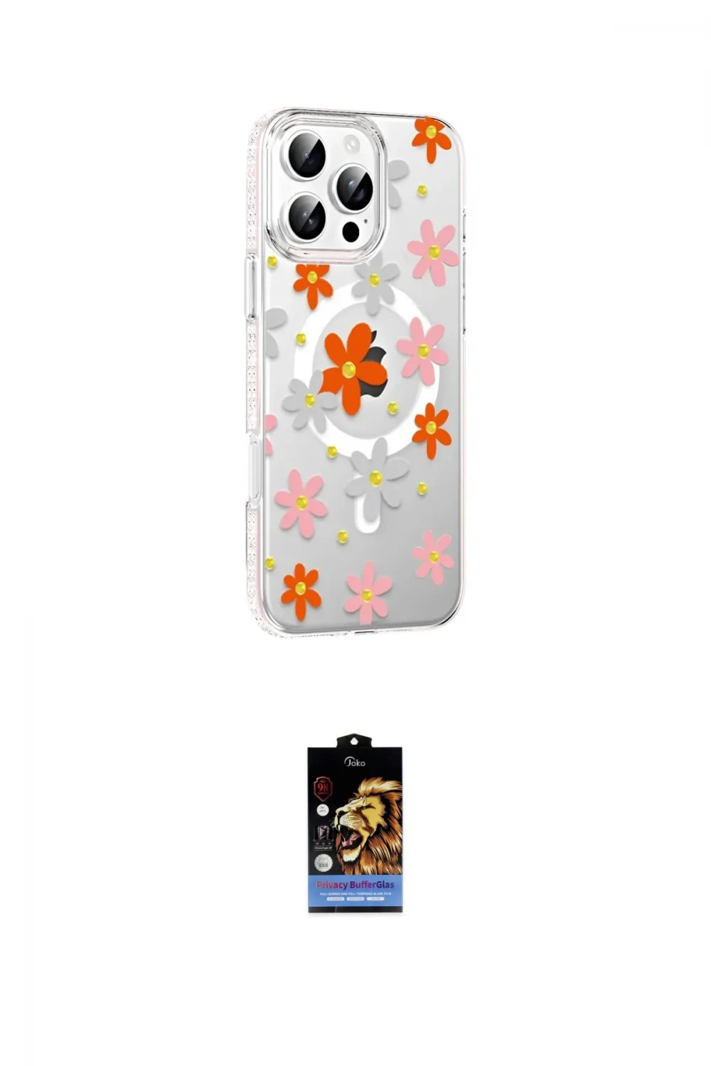 ieg™ iPhone 16 Pro Max Kılıf Yörünge Işık Prime - Siyah Buffer Hayalet Cam Ekran Koruyucu