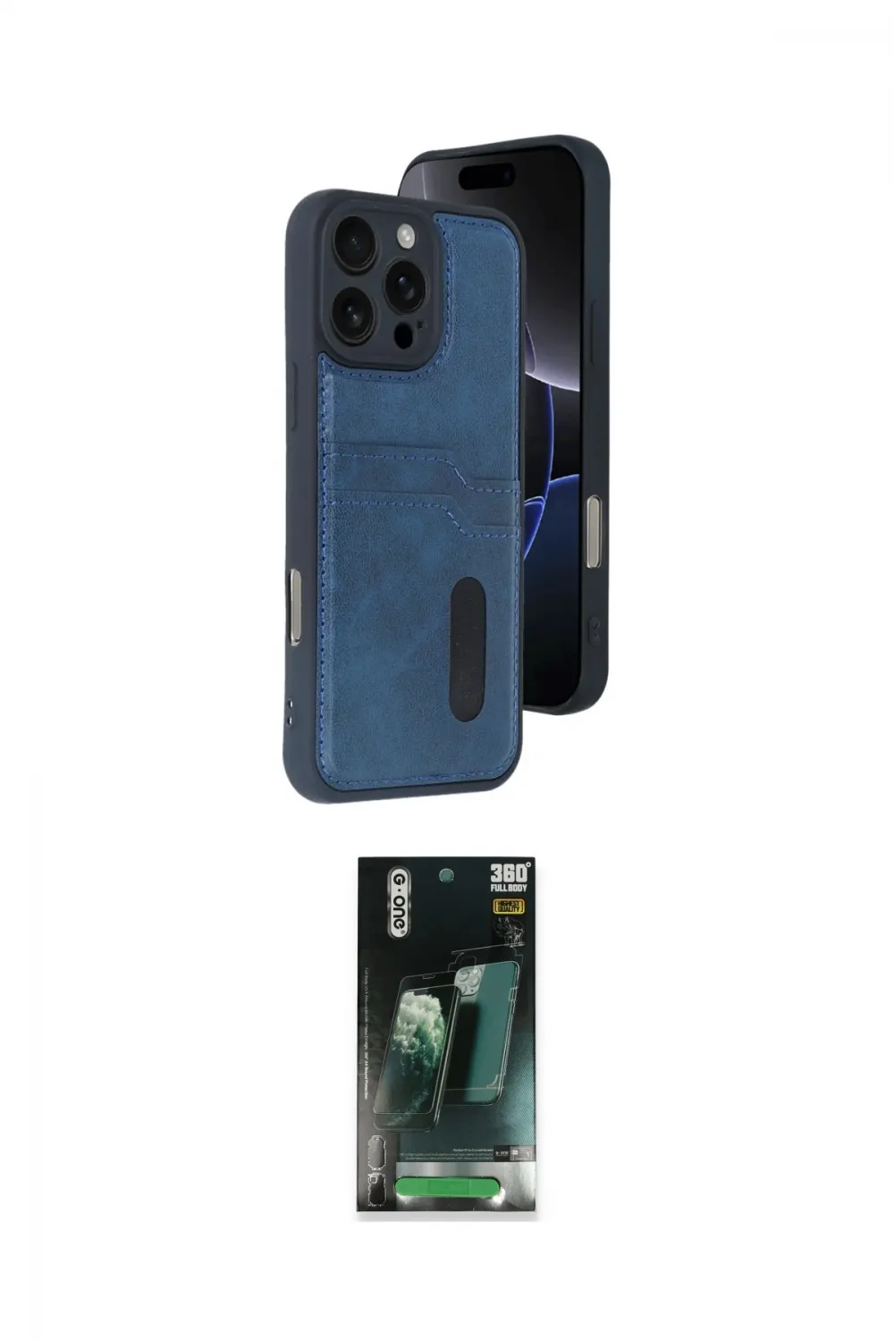 ieg™ iPhone 16 Pro Max Kılıf Yörünge Işık Serisi - Siyah 360 Mat Full Body Arka Koruyucu