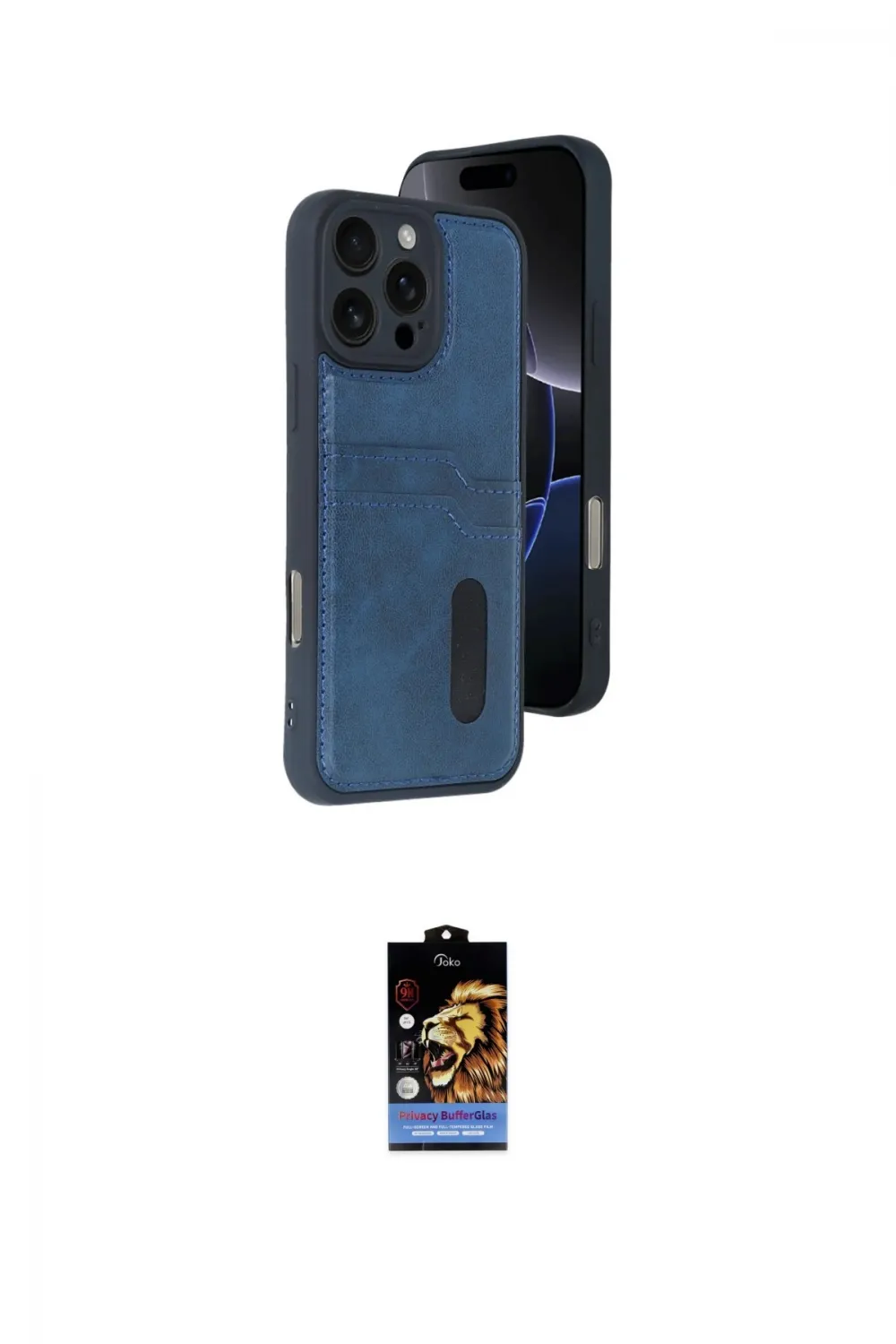 ieg™ iPhone 16 Pro Max Kılıf Yörünge Işık Serisi - Siyah Buffer Hayalet Cam Ekran Koruyucu