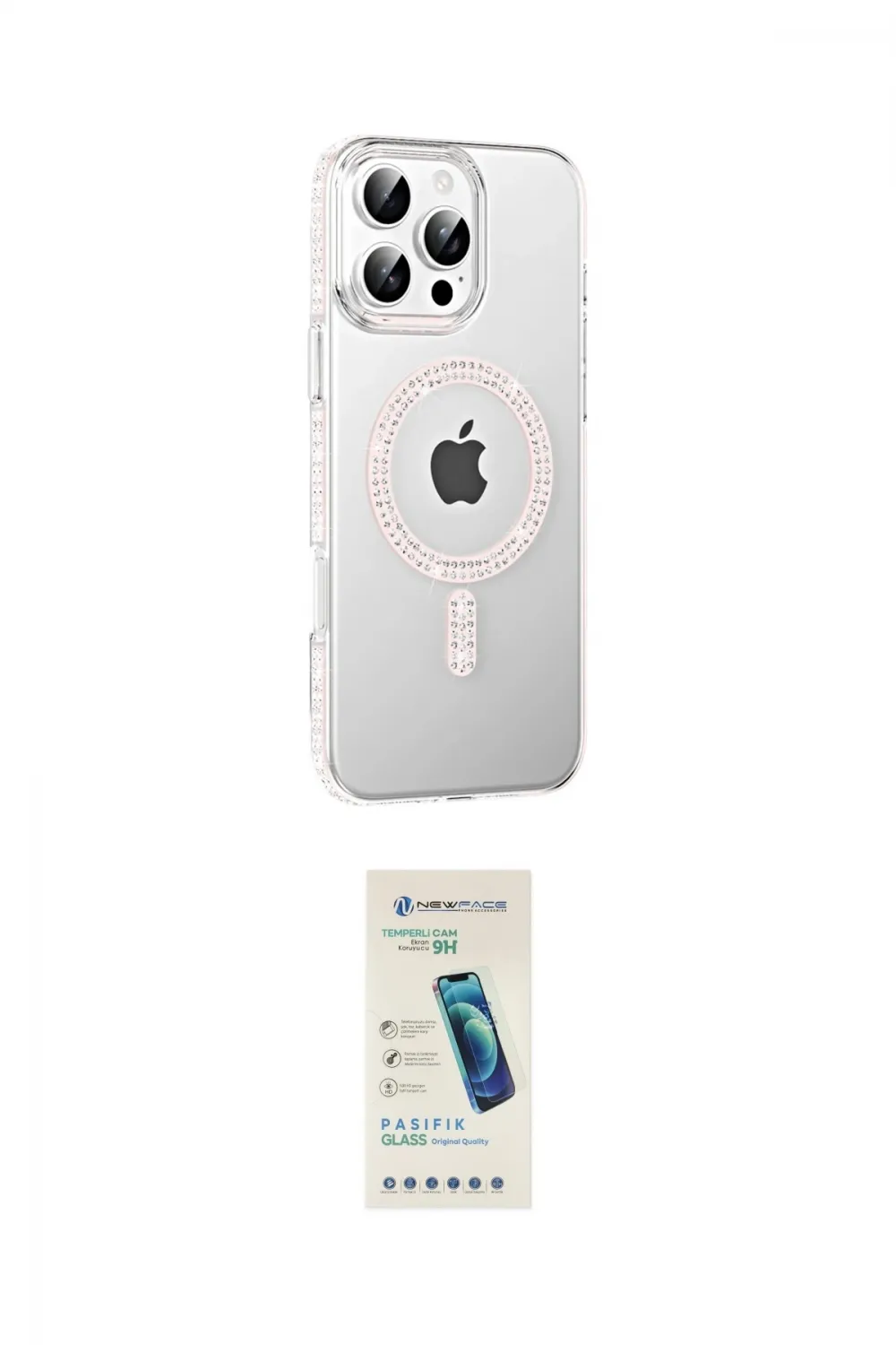 ieg™ iPhone 16 Pro Max Kılıf Yörünge Koleksiyonu - Şeffaf Pasifik Cam Ekran Koruyucu