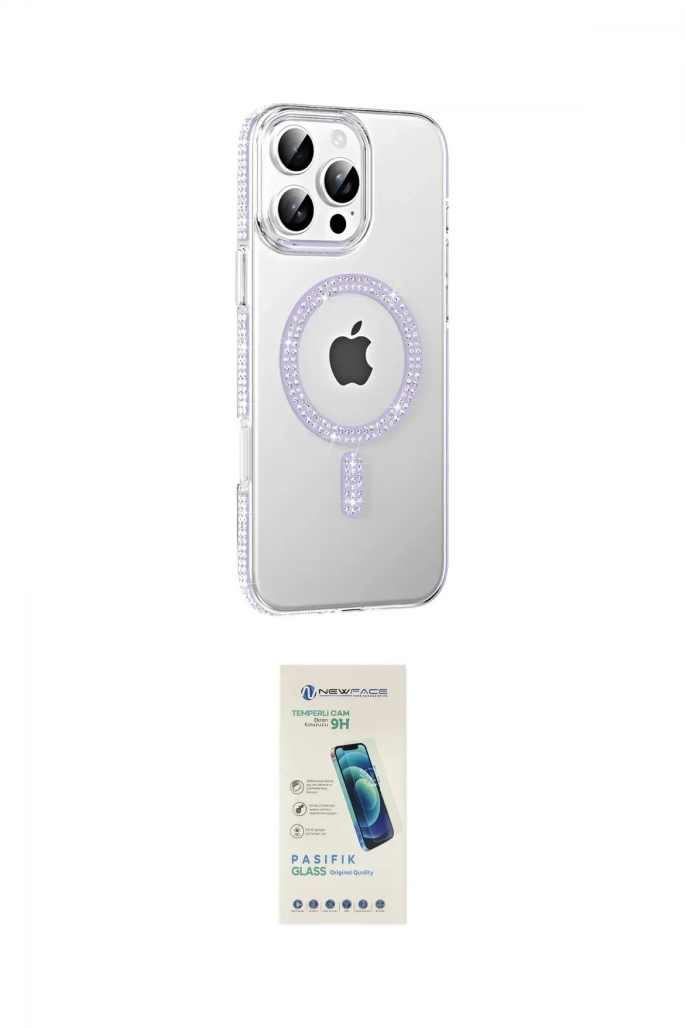 ieg™ iPhone 16 Pro Max Kılıf Yörünge Koleksiyonu - Şeffaf Pasifik Cam Ekran Koruyucu