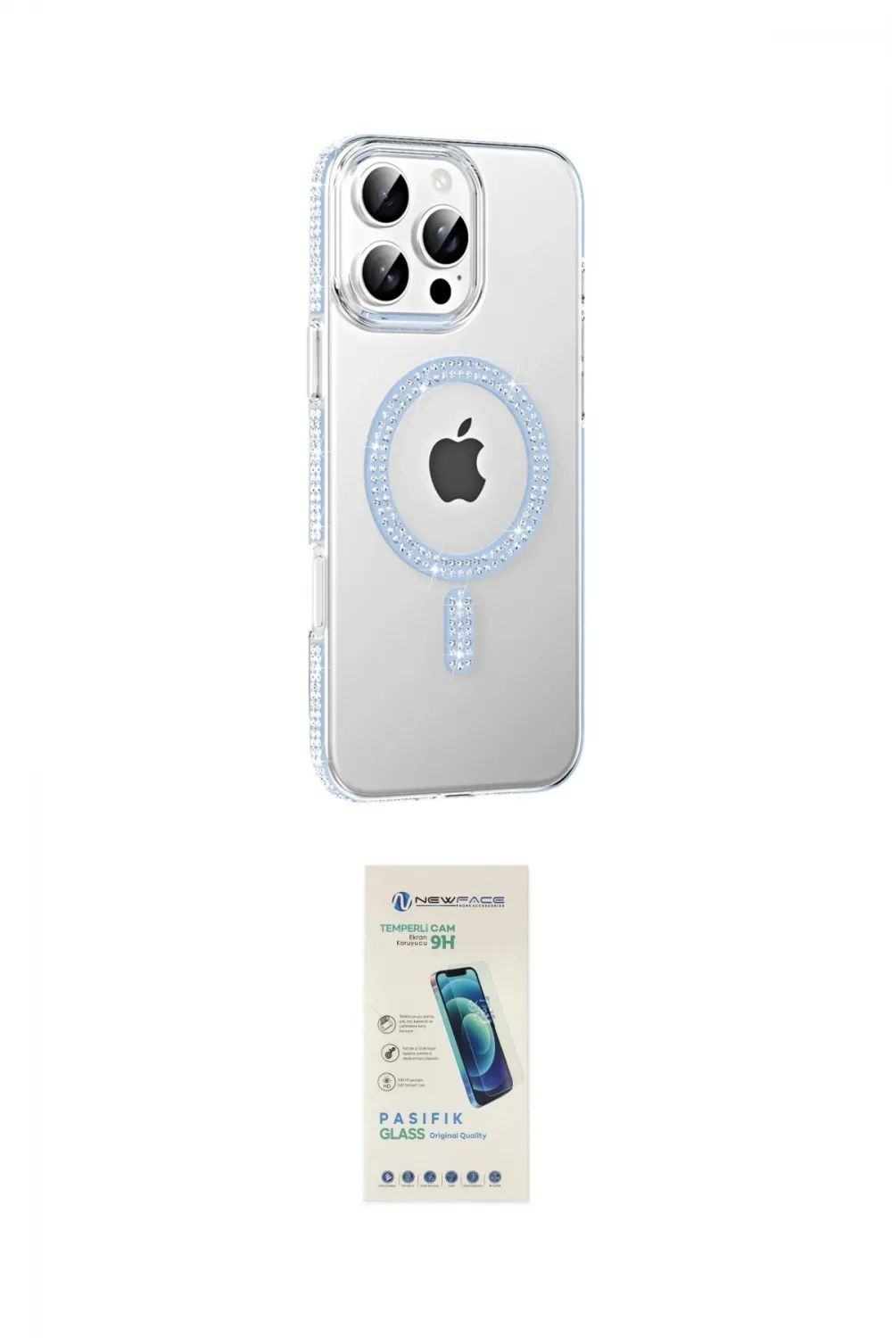 ieg™ iPhone 16 Pro Max Kılıf Yörünge Koleksiyonu - Şeffaf Pasifik Cam Ekran Koruyucu