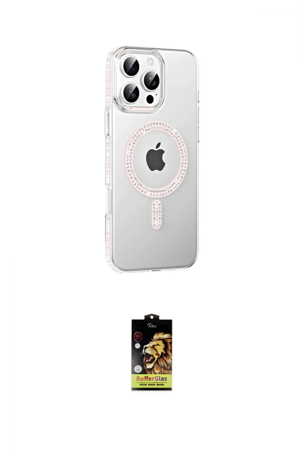 ieg™ iPhone 16 Pro Max Kılıf Yörünge Koleksiyonu - Siyah Buffer Cam Ekran Koruyucu