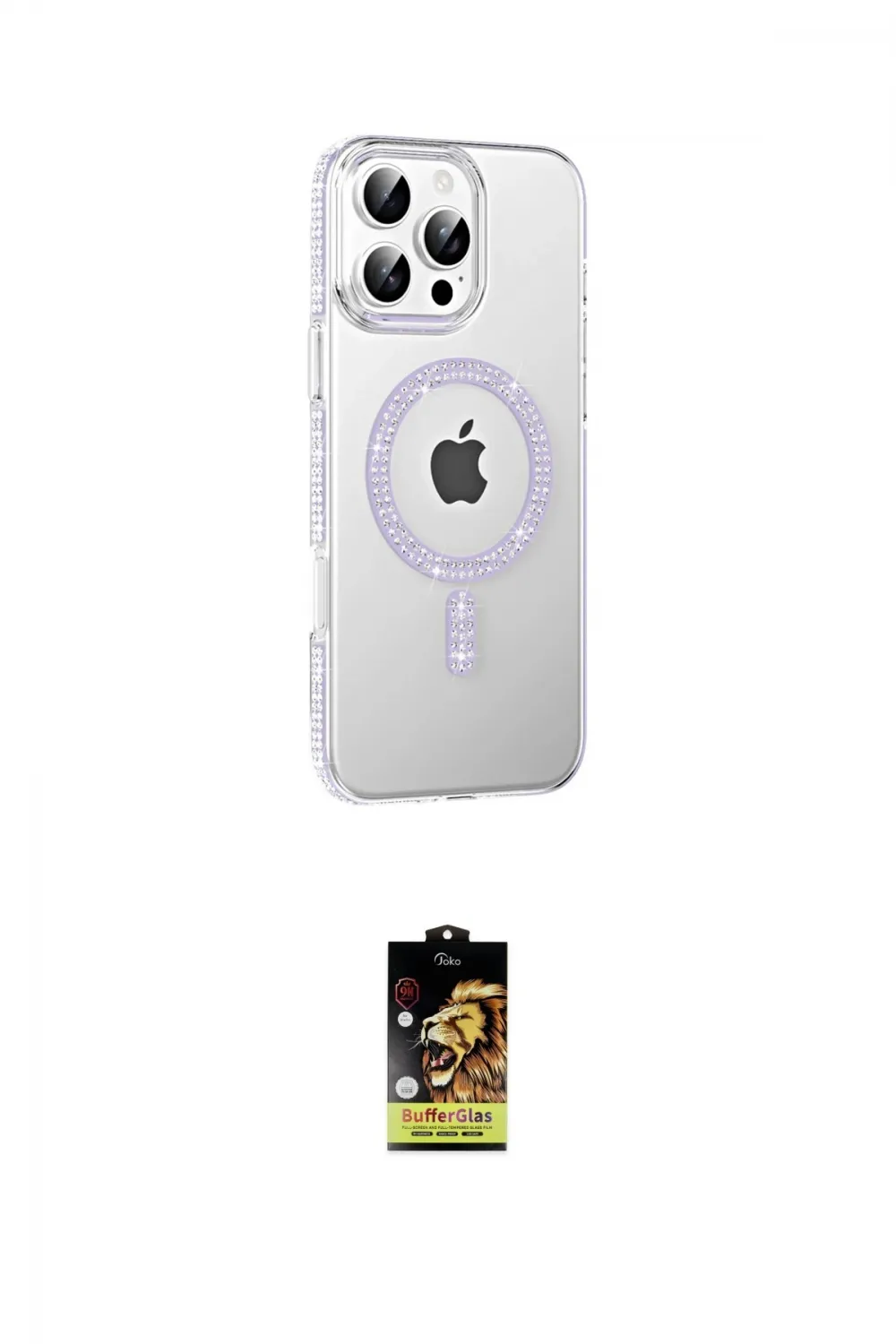 ieg™ iPhone 16 Pro Max Kılıf Yörünge Koleksiyonu - Siyah Buffer Cam Ekran Koruyucu