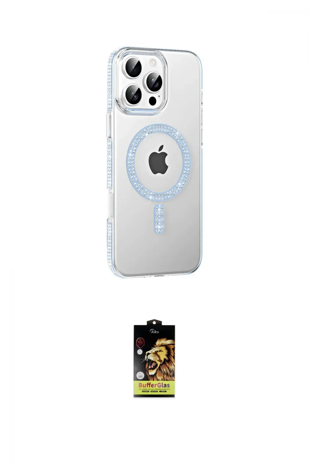 ieg™ iPhone 16 Pro Max Kılıf Yörünge Koleksiyonu - Siyah Buffer Cam Ekran Koruyucu
